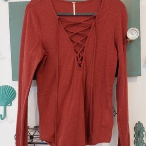 Free People Lace Up Shirt